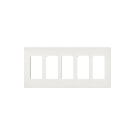 Lutron Claro 5 Gang Wall Plate for Decorator-Style Dimmers, Switches, and Outlets Architectural White