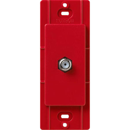 Lutron Claro Single Cable Designer Wall Jack (Wall Plate Sold Separately) Signal Red
