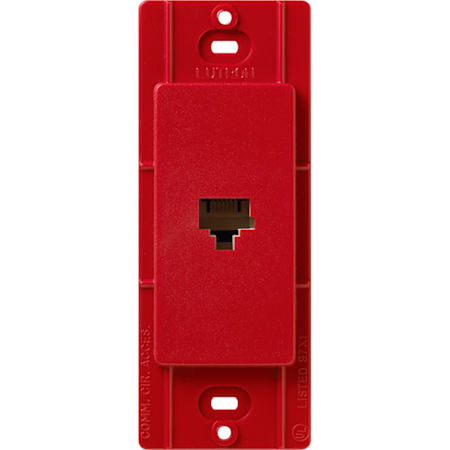 Lutron Claro 6 Conductor Designer Telephone Jack for RJ11 Cable Signal Red