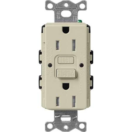 Lutron Claro 15A Tamper Resistant GFCI Duplex Receptacle, Decorator-Style Outlet, Self-Testing Clay