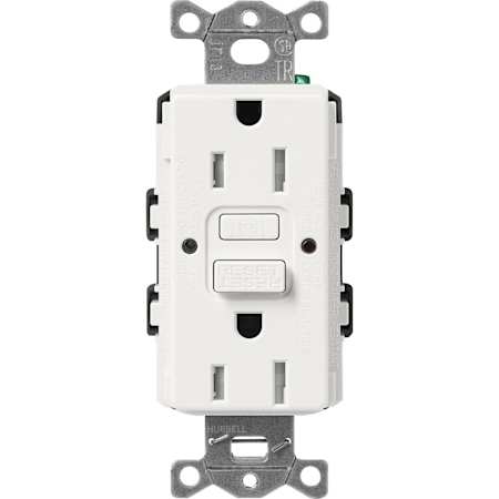 Lutron Claro 15 Ampere Tamper Resistant GFCI Duplex Decorator-Style Self-Testing Outlet Architectural White