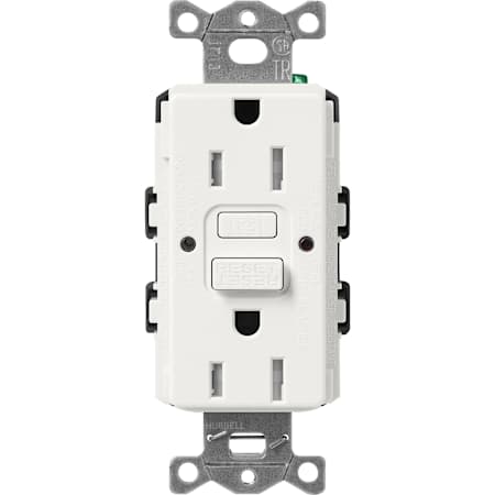 Lutron Claro 15A Tamper Resistant GFCI Duplex Receptacle, Decorator-Style Outlet, Self-Testing Architectural White