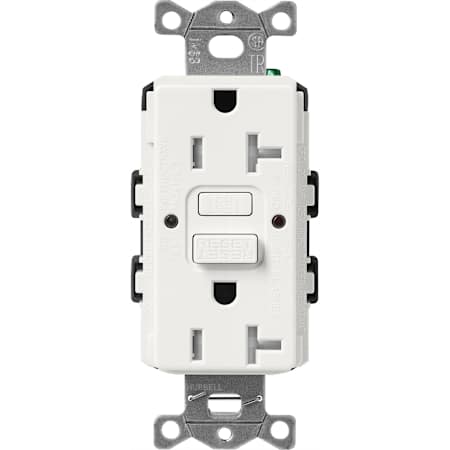 Lutron Claro 20A Tamper Resistant GFCI Duplex Receptacle, Decorator-Style Outlet, Self-Testing Architectural White