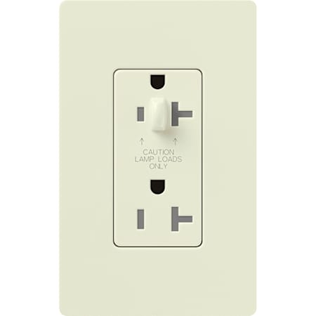 Lutron Claro 20A Half Dimming, Tamper Resistant Duplex Receptacle, Decorator-Style Outlet Biscuit