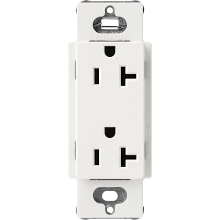 Lutron Claro 20A Duplex Receptacle, Decorator-Style Outlet Architectural White