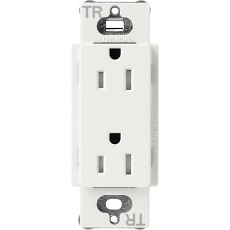 Lutron Claro 15 Ampere Tamper-Resistant Duplex Decorator-Style Outlet Architectural White