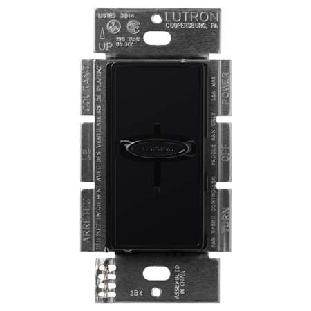 Lutron Skylark 120 Volt 1.5 Ampere Single Pole Quiet 3-Speed Fan Control Black