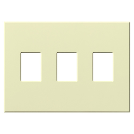 Lutron Architectural 3 Gang Wall Plate for Nova T Dimmers and Switches Almond
