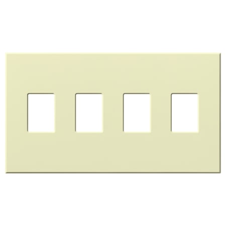 Lutron Architectural 4 Gang Wall Plate for Nova T Dimmers and Switches Almond