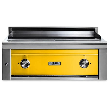 Lynx Professional 46,000 BTU 30 Inch Built-In Liquid Propane Asado Cooktop Grill with LED Lit Controls California Poppy