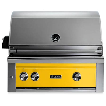 Lynx Professional 48,000 BTU 30 Inch Wide Natural Gas Built-In Grill California Poppy