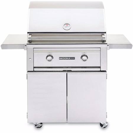 Lynx Sedona Pre-Assembled 46000 BTU 30 Inch Wide Liquid Propane Free Standing Grill Stainless Steel