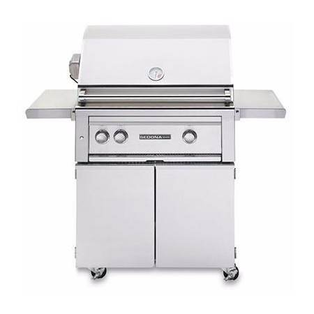 Lynx Sedona Pre-Assembled 46000 BTU 30 Inch Wide Liquid Propane Free Standing Grill with Rotisserie Stainless Steel