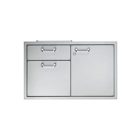 Lynx Professional 42 Inch Wide Double Drawers with Locking Access Door Stainless Steel