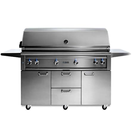Lynx Grills Professional 98000 BTU 54 Inch Wide Liquid Propane Freestanding Grill Stainless Steel