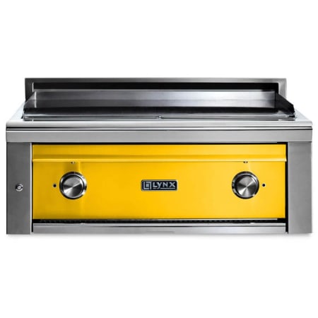 Lynx Grills Professional 46,000 BTU 30 Inch Built-In Natural Gas Asado Cooktop Grill with LED Lit Controls California Poppy