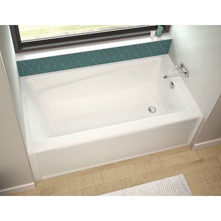 Maax Exhibit IFS 60" Three Wall Alcove Acrylic Soaking Tub with Right Drain and Overflow White