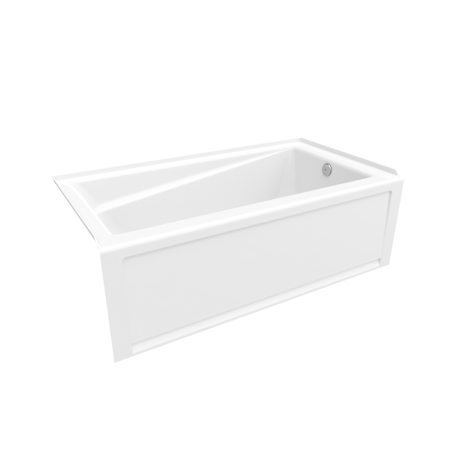 Maax Exhibit IFS 60" Three Wall Alcove Acrylic Soaking Tub with Right Drain, Overflow and Stain Resistant Surface White