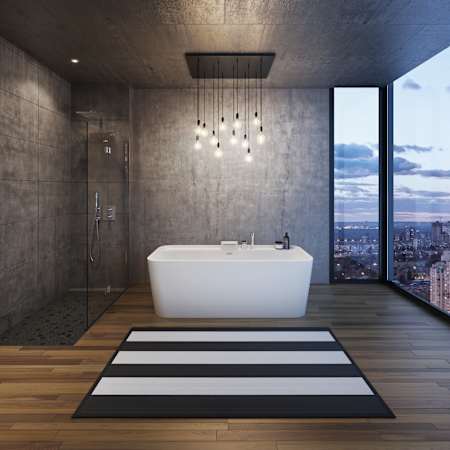 Maax Oberto 67" Free Standing Acrylic Soaking Tub with Center Drain and Overflow White