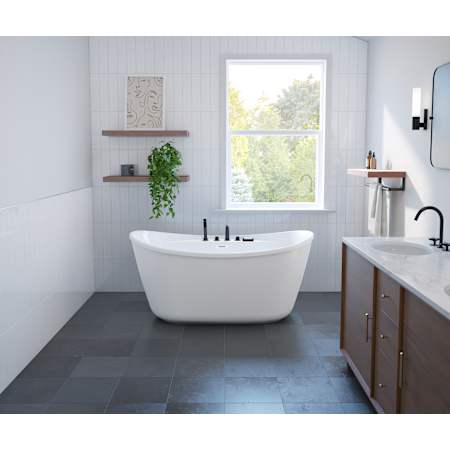 Maax Sonoma 58" Free Standing Acrylic Soaking Tub with Center Drain and Overflow White