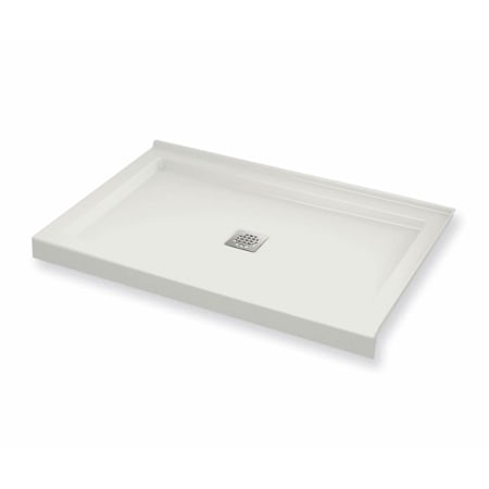 Maax B3Square 47-7/8" x 35-7/8" Rectangular Shower Base with Double Threshold, Center Drain and Right Corner Installation White