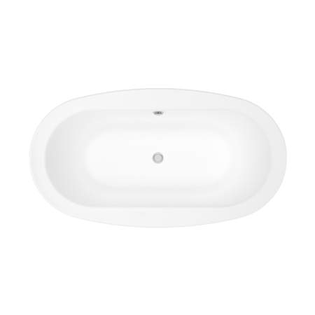 Maax Jazz 66" Free Standing Acrylic Soaking Tub with Center Drain and Overflow White