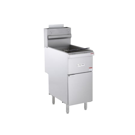 Magic Chef 70 Lbs. Fat Capacity Natural Gas 90000 BTU Free Standing Open Pot Deep Fryer with 14.4" x 13.8" Fry Area Stainless Steel