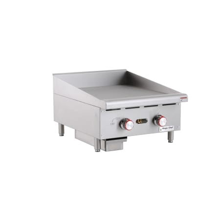 Magic Chef 24 Inch Wide Liquid Propane / Natural Gas Free Standing Griddle, 2 Burners, 68000 BTU's Stainless Steel