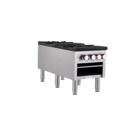 Magic Chef 18 Inch Wide Liquid Propane / Natural Gas Commercial Stock Pot Burner with 2 Burners and 170000 BTU's Stainless Steel