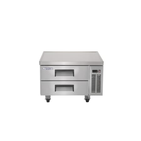 Magic Chef Norpole 36 Inch Wide 7 Cu. Ft. Free Standing Commercial Chef Base Refrigerator with Led Digital Temperature Display Stainless Steel