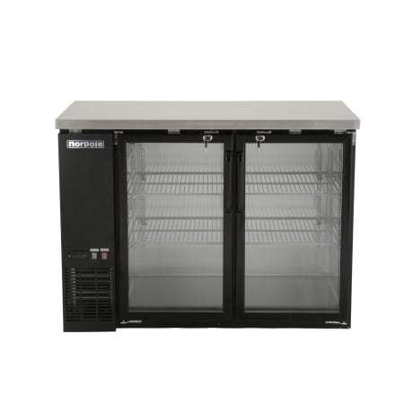Magic Chef Norpole 49 Inch Wide 12 Cu. Ft. Free Standing Commercial Undercounter Refrigerator with Interior LED Lighting Black