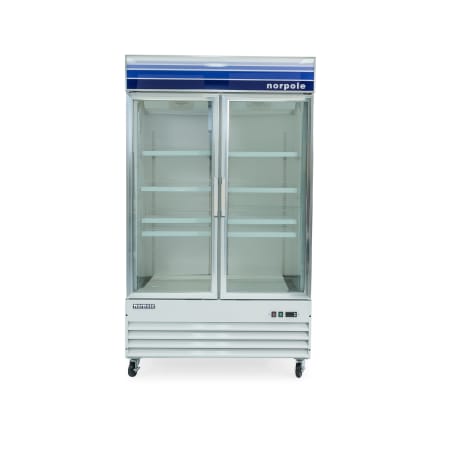 Magic Chef Norpole 49 Inch Wide 29 Cu. Ft. Side by Side Door Swing Reach-In Merchandiser Freezer White