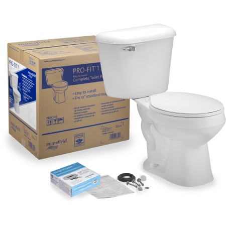 Mansfield Pro-Fit 1.6 GPF Two-Piece Round Toilet Complete Kit White