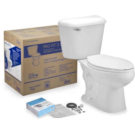 Mansfield Pro-Fit 1.6 GPF Two-Piece Elongated Toilet Complete Kit White
