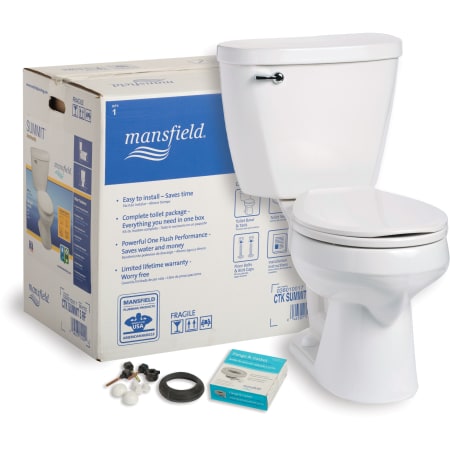 Mansfield Summit 1.6 GPF Two-Piece Round Toilet Complete Kit White