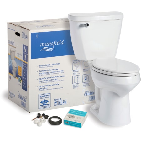 Mansfield Summit 1.6 GPF Two-Piece Elongated Comfort Height Toilet Complete Kit White