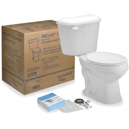 Mansfield Pro-Fit 1.28 GPF Two-Piece Round Toilet Complete Kit White