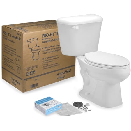 Mansfield Pro-Fit 1.28 GPF Two-Piece Elongated Toilet Complete Kit White