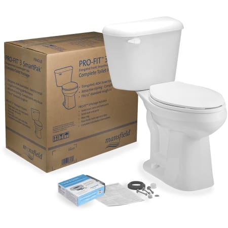 Mansfield Pro-Fit 1.28 GPF Two-Piece Elongated Comfort Height Toilet Complete Kit White