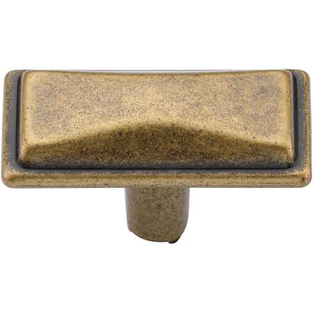Manzoni Luca 1-5/8 Inch Zamac Rectangular Cabinet Knob from the Classic European Renaissance Collection Distressed Brass