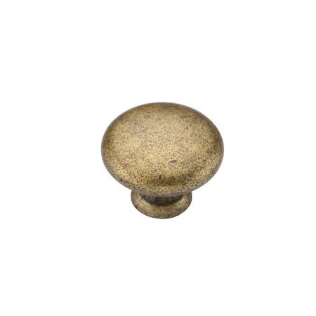 Manzoni 1-3/8 Inch Zamac Mushroom Cabinet Knob from the Classic European Renaissance Collection Distressed Brass
