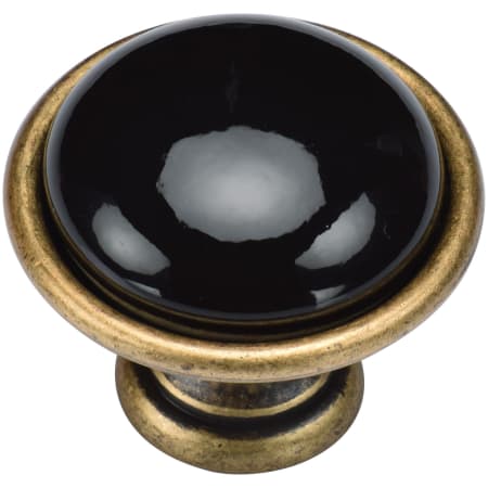 Manzoni Dome 1-3/8 Inch Zamac Mushroom Cabinet Knob from the Classic European Renaissance Collection Distressed Brass