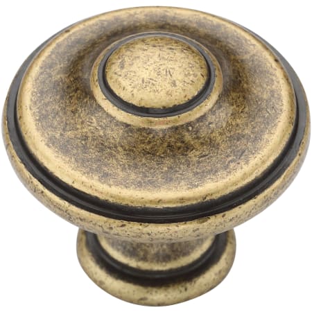 Manzoni Domed 1-1/8 Inch Zamac Mushroom Cabinet Knob from the Classic European Renaissance Collection Distressed Brass