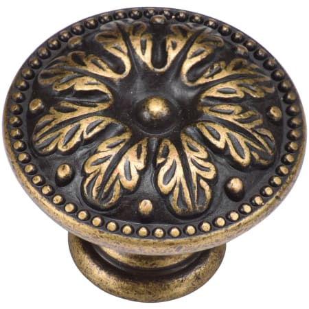 Manzoni Floral 1-1/8 Inch Zamac Mushroom Cabinet Knob from the Classic European Renaissance Collection Distressed Brass