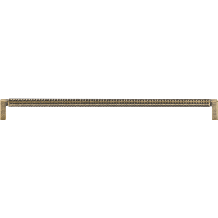Manzoni Paxton Textured 12-5/8 Inch Center to Center Zamac Handle Cabinet Pull from the Classic European Renaissance Collection Distressed Brass