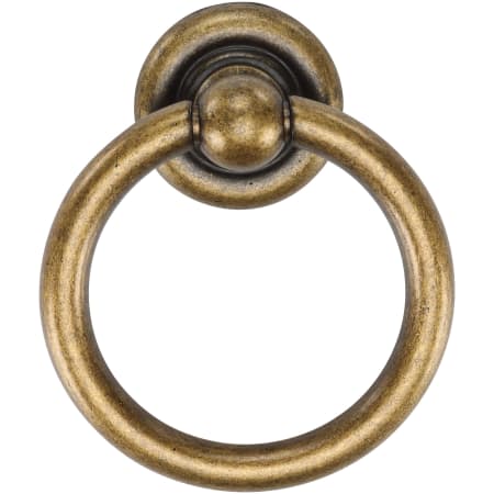 Manzoni 1-5/8 Inch Long Zamac Ring Cabinet Pull from the Classic European Renaissance Collection Distressed Brass