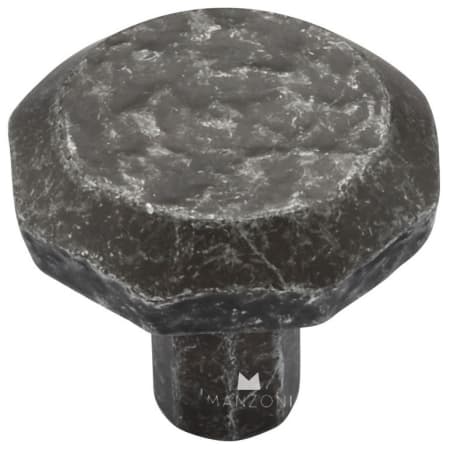 Manzoni Mystic 1-1/4" Distressed Geometric Cabinet Knob - Made in Italy Vintage Black Iron