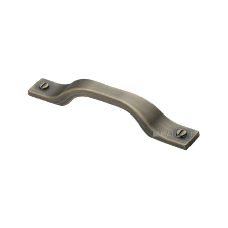 Manzoni Bureau 5-1/16 Inch Center to Center Handle Cabinet Pull from the Industrial Collection Burnished Brass