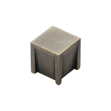 Manzoni Bureau 1" Square Block Cabinet Knob from the Industrial Collection Burnished Brass