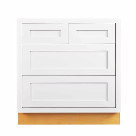Maplevilles Cabinetry Inset 33" Wide x 35" Tall Base Cabinet with 4 Drawers Snow White